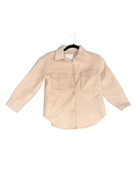 Zara Kids Button-Front Shacket in Cream